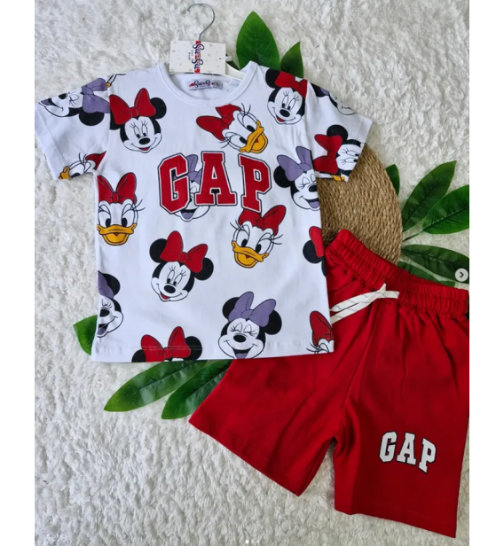 2/3/4/5 YAŞ KISMET GAP ŞORTLU PENYE TAKIM / KIRMIZI