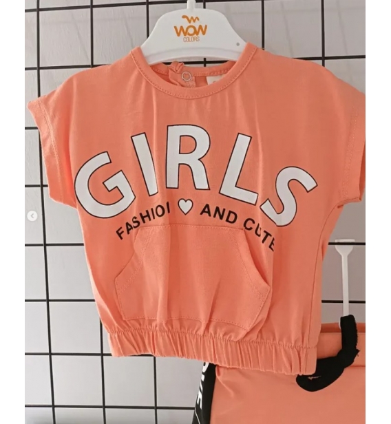 WOW GİRLS ETEKLİ ŞERİTLİ SPOR PENYE KIZ TAKIM / NARÇİÇEĞİ