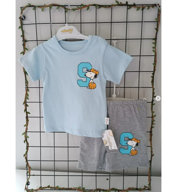 PRETTY SNOPPY TİRİL TİRİL PENYE ŞORTLU TAKIM/ BUZ MAVİSİ