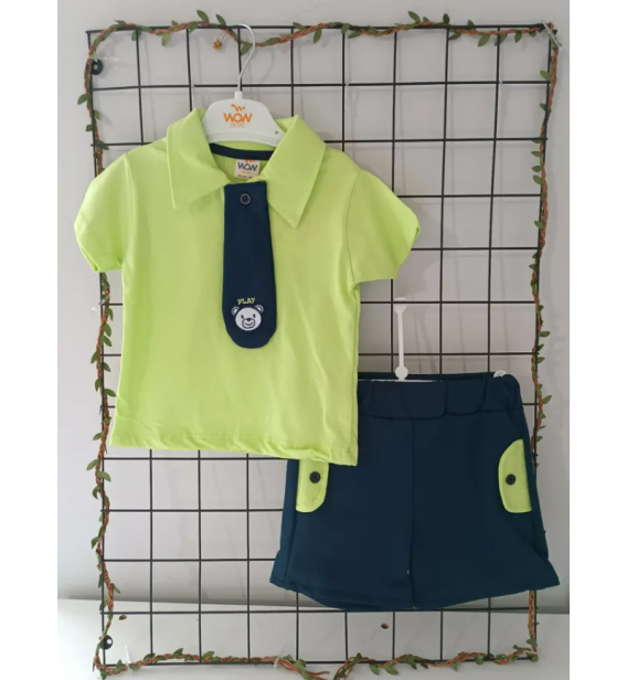 WOW YAZLIK KAMPANYALI BEBE TAKIM ÇEŞİTLERİ/YEŞİL KRAVATLI PLAY