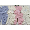 MODİFY 6 ay için 4 parça triko bebe set / MAVİ ZEMİN