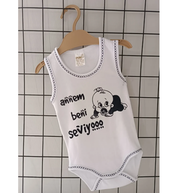 ANNEM BENİ SEVİYOR ASKILI YUMUŞAK PENYE ÇITÇITLI BADİ / LACİVERT