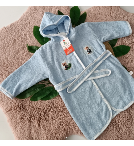 1/2/3/4 YAŞ BEBE BORNOZ ÇEŞİTLERİ / MAVİ