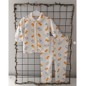 3-6 AY TAMAMEN PAMUKLU KUMAŞ ÖNDEN ÇITÇITLI PİJAMA TAKIMI ÇEŞİTLERİ / ÖRDEK DESEN