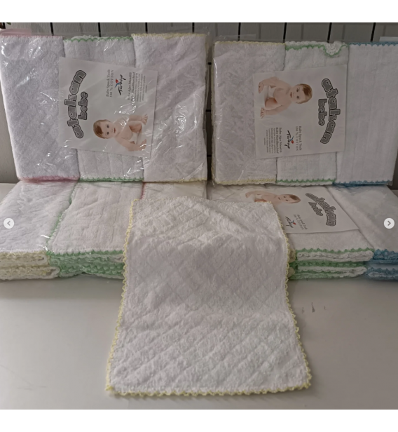 ATAKAN 6LI ÇİFT KATLI KENARI TIĞLI HAVLU BEBE MENDİLİ / RENK SEÇİNİZ