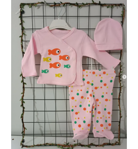 GONCA BALIK TEMALI FİTİLLİ PENYE KUMAŞ ZIBIN TAKIMI / PEMBE