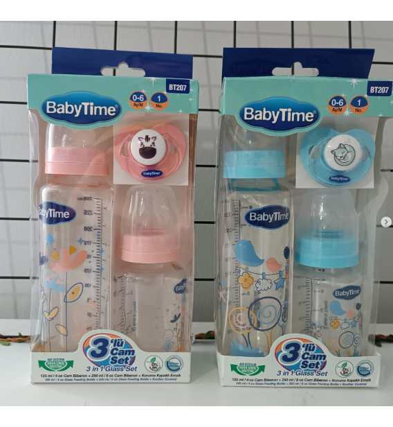 BABY TİME 3LÜ CAM BİBERON SET