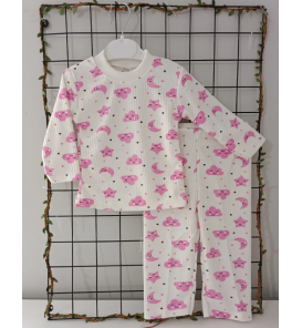 6/12/18 AY KAMPANYALI PAMUKLU KUMAŞ PİJAMA TAKIMI ÇEŞİTLERİ / AYYILDIZ DESEN PEMBE