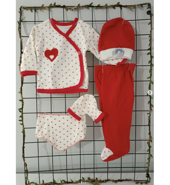 CONCON KABARTMA KALPLİ BEŞLİ PENYE ZIBIN TAKIMI / kırmızı