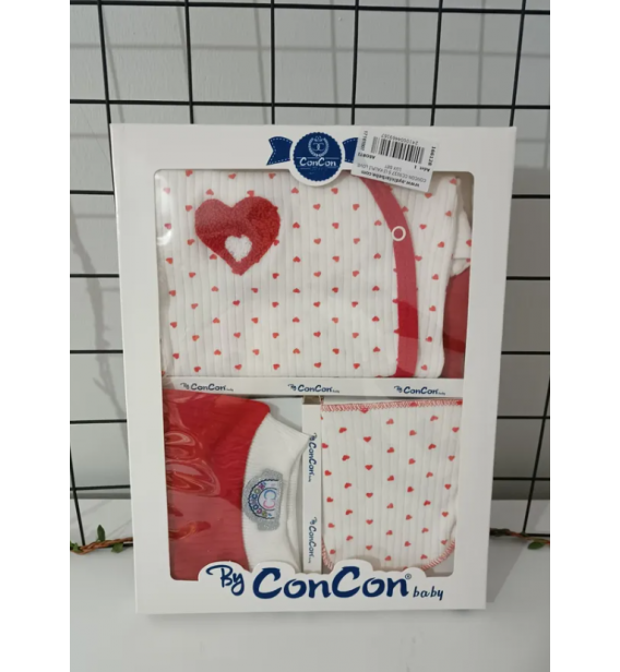 CONCON KABARTMA KALPLİ BEŞLİ PENYE ZIBIN TAKIMI / kırmızı