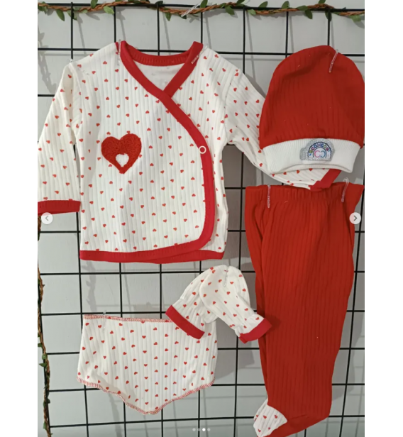 CONCON KABARTMA KALPLİ BEŞLİ PENYE ZIBIN TAKIMI / kırmızı