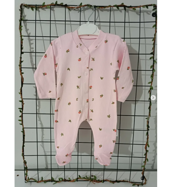 KAMPANYALI PENYE KUMAŞ YUMUŞACIK ÖNDEN ÇITÇITLI BEBE TULUM ÇEŞİTLERİ/ PEMBE KANAVİÇELİ