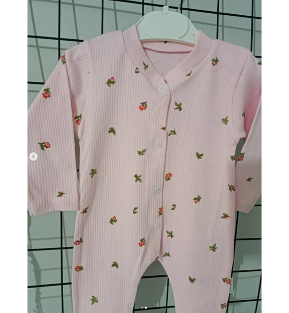 KAMPANYALI PENYE KUMAŞ YUMUŞACIK ÖNDEN ÇITÇITLI BEBE TULUM ÇEŞİTLERİ/ PEMBE KANAVİÇELİ