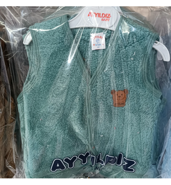 AYYILDIZ ÇITÇITLI WERSOFT BEBE YELEK ÇEŞİTLERİ / YEŞİL