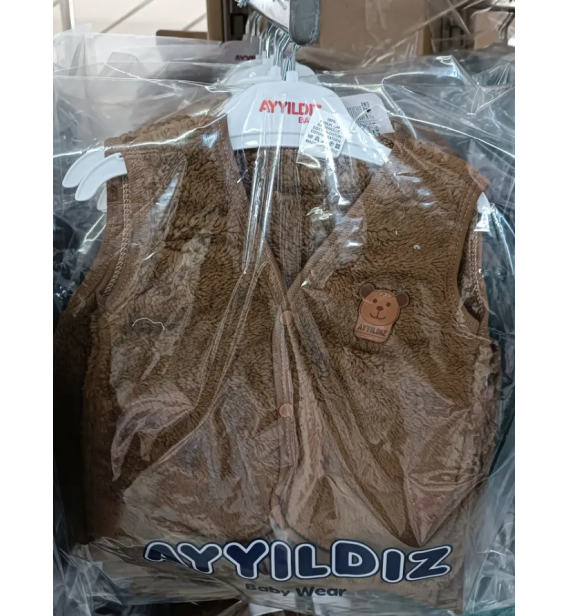 AYYILDIZ ÇITÇITLI WERSOFT BEBE YELEK ÇEŞİTLERİ / KAHVERENGİ