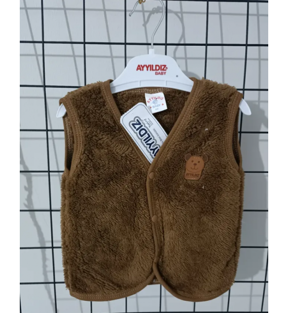 AYYILDIZ ÇITÇITLI WERSOFT BEBE YELEK ÇEŞİTLERİ / KAHVERENGİ