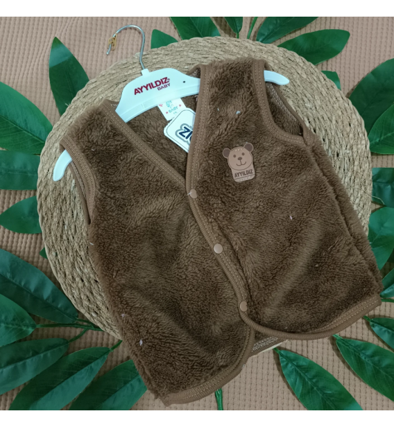 AYYILDIZ ÇITÇITLI WERSOFT BEBE YELEK ÇEŞİTLERİ / KAHVERENGİ