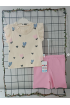 KARACON YAKASI DANTELLİ KALPLİ ŞORTLU PENYE BEBE TAKIM/ PEMBE