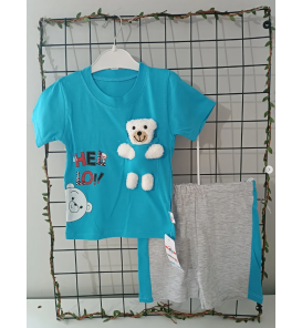 KARACON HELLO OYUNCAK AYILI ŞORTLU PENYE BEBE TAKIM / TURKUAZ MAVİSİ