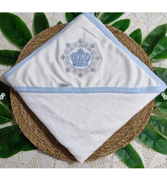 Zıpır çift katlı yumuşak bursa bebe havlusu çeşitleri/ MAVİ TAÇ DESEN