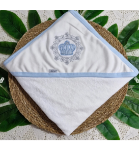 Zıpır çift katlı yumuşak bursa bebe havlusu çeşitleri/ MAVİ TAÇ DESEN