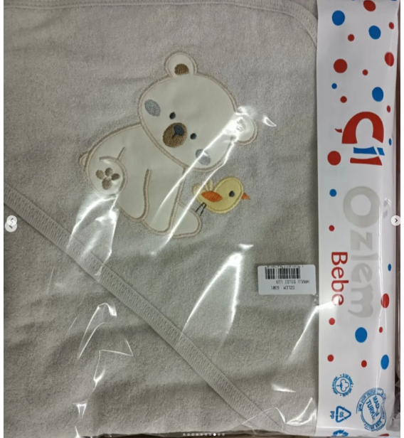 Özlem bebe çift katlı kapşonlu yumuşak bebe havlu çeşitleri/ KUŞLU AYI DESEN/ RENK SEÇİNİZ