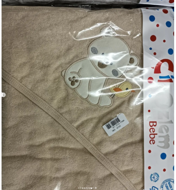 Özlem bebe çift katlı kapşonlu yumuşak bebe havlu çeşitleri/ KUŞLU AYI DESEN/ RENK SEÇİNİZ