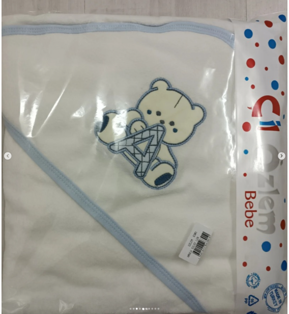 Özlem bebe çift katlı kapşonlu yumuşak bebe havlu çeşitleri/ A HARFLİ AYI/ RENK SEÇİNİZ