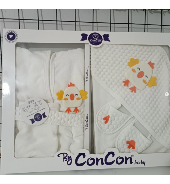 CONCON TAVUKLU BEBE BORNOZ TAKIMI