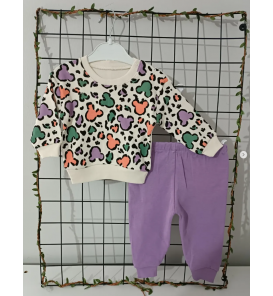 BEBECOCUKREYONU KAMPANYALI TAKIMLAR SERİSİ BEBE TAKIM / MOR LEOPAR DESEN