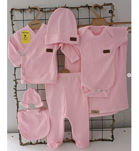 ÖZLEM BEBE BATTANİYELİ 7Lİ ORGANİK FİTİLLİ PENYE KUMAŞ HASTANE ÇIKIŞI ÇEŞİTLERİ / DÜZ PEMBE RENK