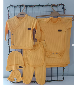 ÖZLEM BEBE BATTANİYELİ 7Lİ ORGANİK FİTİLLİ PENYE KUMAŞ HASTANE ÇIKIŞI ÇEŞİTLERİ / SARI