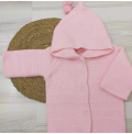 6-18 AY UYUMLU KAPŞONLU TRİKO BEBE CEKET ÇEŞİTLERİ / DÜZ PEMBE