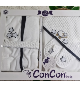 CONCON KUZULU BEBE BORNOZ TAKIMI / LACİVERT