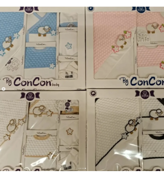 CONCON PONÇİK PENYE KUMAŞ 10 PARÇA HASTANE ÇIKIŞ SETİ ÇEŞİTLERİ / KUZULU RENK SEÇİNİZ