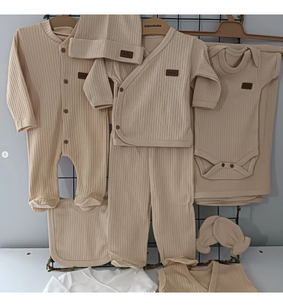 ASKIDA ORGANİK ONLU HASTANE ÇIKIŞ SETLERİ / RENK SEÇİNİZ