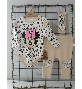 COŞAY LEOPARLI BADİLİ BANDANALI PENYE KIZ TAKIM