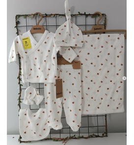 BEBELİO BATTANİYELİ 7Lİ ORGANİK FİTİLLİ PENYE KUMAŞ HASTANE ÇIKIŞI ÇEŞİTLERİ / FINDIK TEMALI