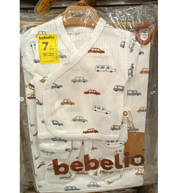 BEBELİO BATTANİYELİ 7Lİ ORGANİK FİTİLLİ PENYE KUMAŞ HASTANE ÇIKIŞI ÇEŞİTLERİ / ARABA DESEN