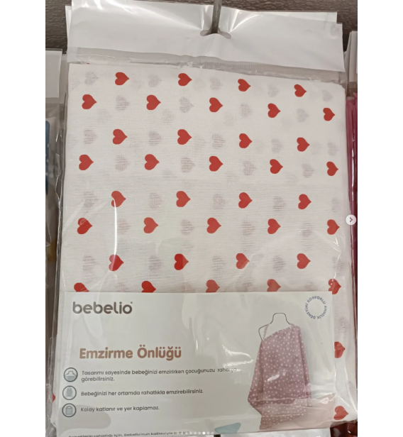 BEBELİO EMZİRME ÖNLÜĞÜ ÇEŞİTLERİ / BEYAZ ZEMİN KIRMIZI KALPLİ