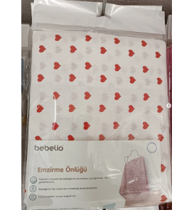 BEBELİO EMZİRME ÖNLÜĞÜ ÇEŞİTLERİ / BEYAZ ZEMİN KIRMIZI KALPLİ