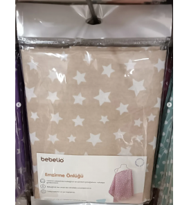 BEBELİO EMZİRME ÖNLÜĞÜ ÇEŞİTLERİ / KAHVE ZEMİN BEYAZ YILDIZLI