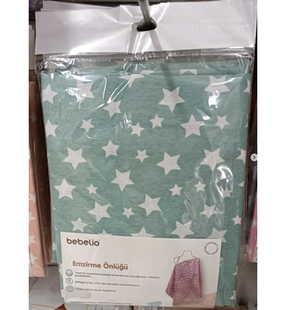 BEBELİO EMZİRME ÖNLÜĞÜ ÇEŞİTLERİ / YEŞİL ZEMİN BEYAZ YILDIZLI