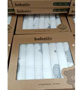ÖZLEM BEBE 7Lİ PENYE KUTULU MENDİL ÇEŞİTLERİ / GRİ FİL DESEN ELEPHANT