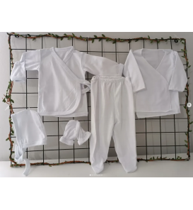 YENİDOĞAN ORGANİK %100 PAMUK 5Lİ İÇ DIŞ ZIBIN SET - HASTANE İÇİN