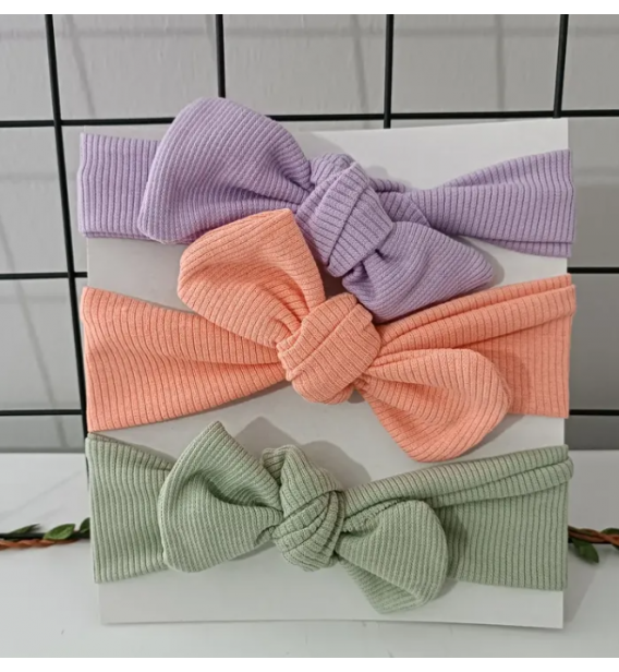 ÜÇLÜ LİKRALI 0-2 YAŞ PENYE BANDANA SET (MOR/YEŞİL/TURUNCI)