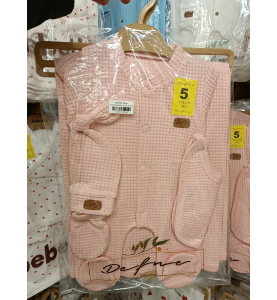 0-3 AY PETEK DOKU ORGANİK BEŞLİ TULUMLU BATTANİYELİ PENYE SETLER / RENK SEÇİNİZ