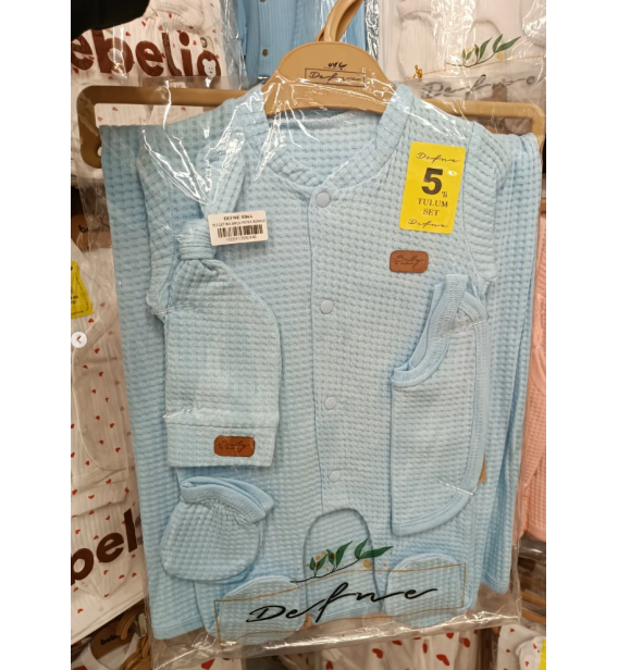 0-3 AY PETEK DOKU ORGANİK BEŞLİ TULUMLU BATTANİYELİ PENYE SETLER / RENK SEÇİNİZ