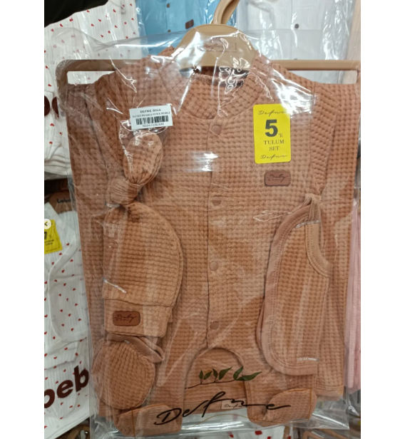 0-3 AY PETEK DOKU ORGANİK BEŞLİ TULUMLU BATTANİYELİ PENYE SETLER / RENK SEÇİNİZ