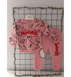 KALIN KIŞLIK ÜÇ İPLİK PRETTY MİNNİE KIZ EŞOFMAN TAKIMI / MÜRDÜM